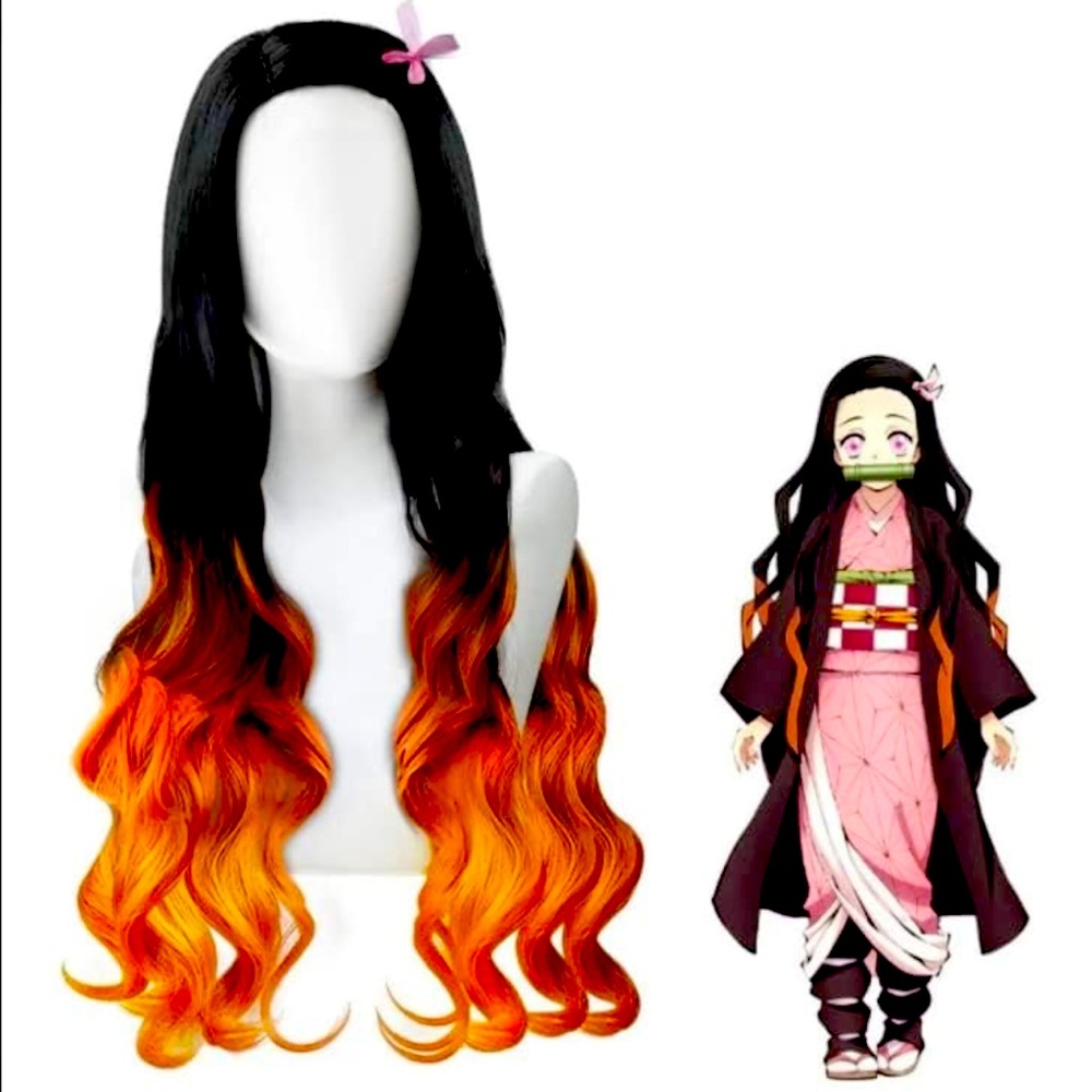 Cosplay demon slayer full outfit with wig and shoes size medium